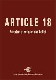 Freedom of religion and belief - Australian Human Rights Commission