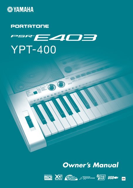 PSR-E403, YPT-400 Owner's Manual - Yamaha