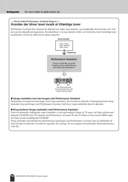 DGX-205/203, PSR-295/293 Dansk manual - Yamaha Downloads