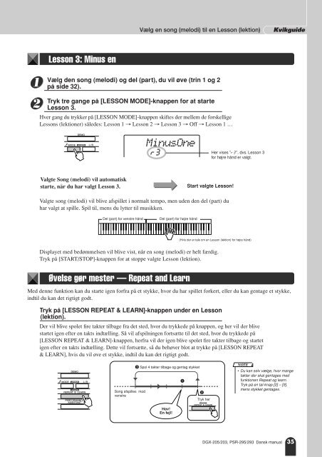 DGX-205/203, PSR-295/293 Dansk manual - Yamaha Downloads