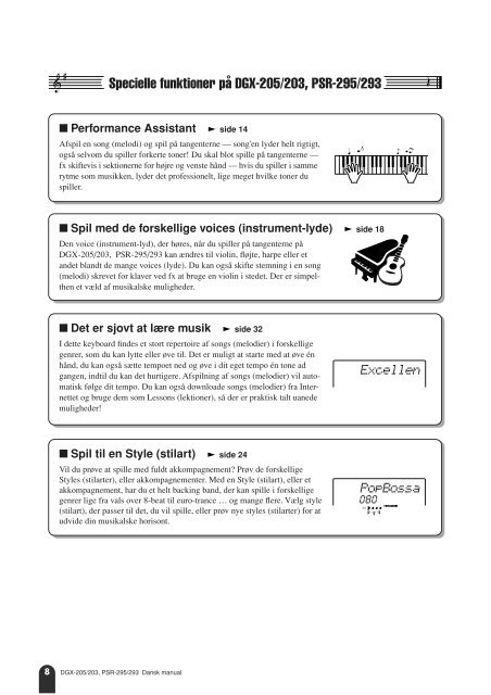 DGX-205/203, PSR-295/293 Dansk manual - Yamaha Downloads