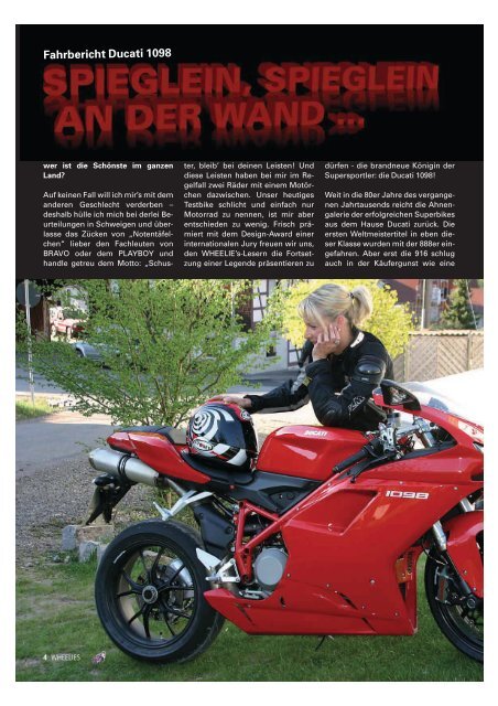 Fahrbericht Ducati 1098 - Kultourbikes.de