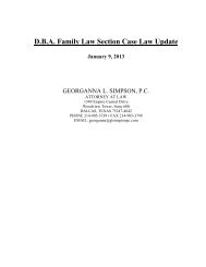 D.B.A. Family Law Section Case Law Update - Dallas Bar Association