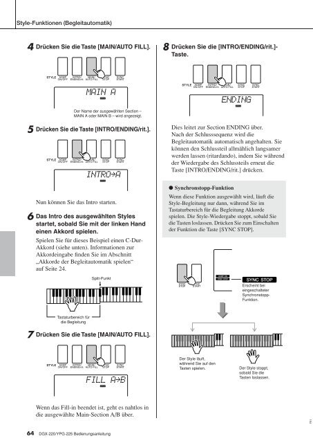 1 Drücken Sie die Taste - Yamaha