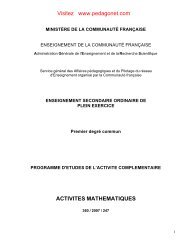 Programme de Math - PedagoNet
