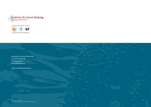 Social Banking and Social Finance - Institute for Social Banking