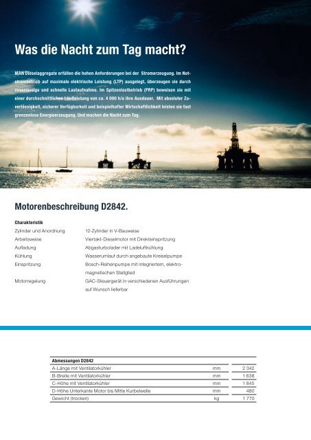 V12 Dieselmotor zur Stromerzeugung. - MAN Diesel & Turbo SE