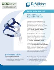 EasyFit SilkGel Nasal Mask Sell Sheet - DeVilbiss Healthcare