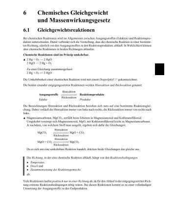 6 Chemisches Gleichgewicht und Massenwirkungsgesetz