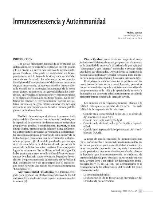 Inmunosenescencia y Autoinmunidad
