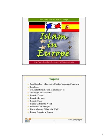 Islam in Europe - McDaniel College