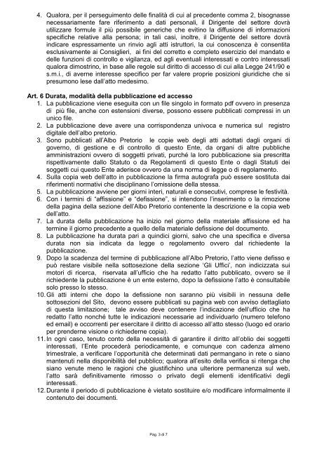 Regolamento Albo pretorio on line - Comune di Ortona