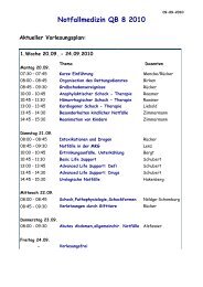 Notfallmedizin QB 8 2010 Aktueller Vorlesungsplan