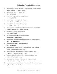 Balancing Chemical Equations From Names