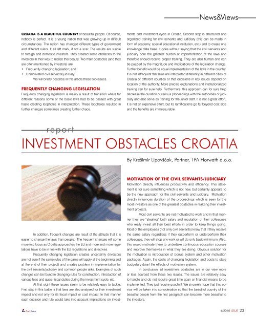 Improving the Investment Climate in Croatia â¢ Evening for Safe Steps ...