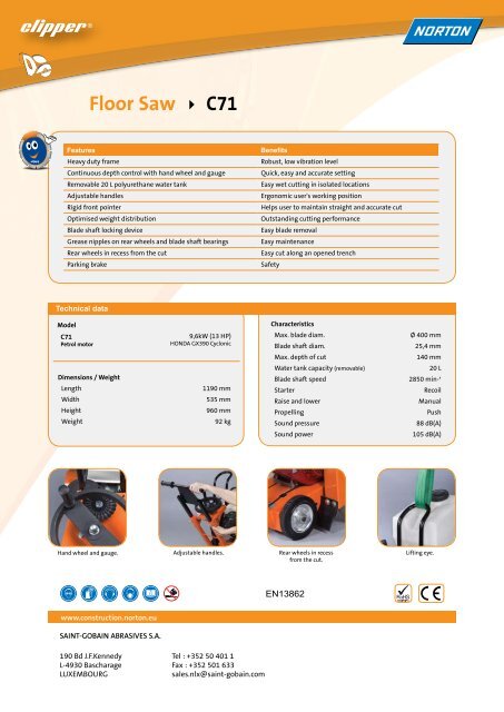 Floor Saw C71 - Norton Construction Products