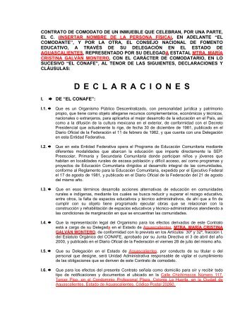 Contrato Comodato con Persona FÃ­sica - conafe.edu.mx