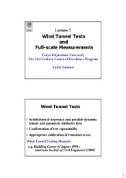 Wind Tunnel Tests and Full-scale Measurements