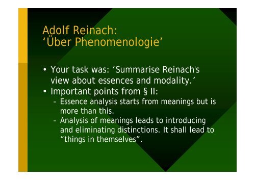 Phenomenolgy and Intuition according to Adolf Reinach