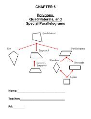 CHAPTER 6 Polygons, Quadrilaterals, and Special Parallelograms