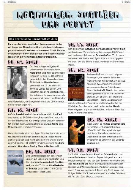 Diese Ausgabe als PDF runterladen - P - Stadtkulturmagazin