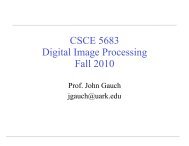 CSCE 5683 Digital Image Processing Fall 2010