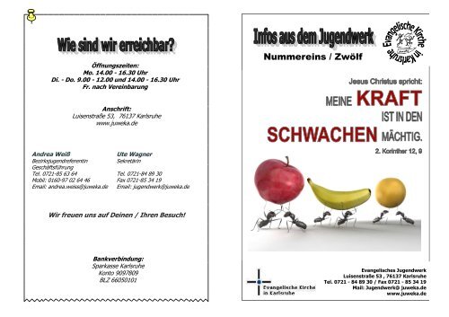 Nummereins / Zwölf - Evangelisches Jugendwerk Karlsruhe