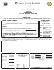 Open Public Records Act Request Form - Paterson Public Schools