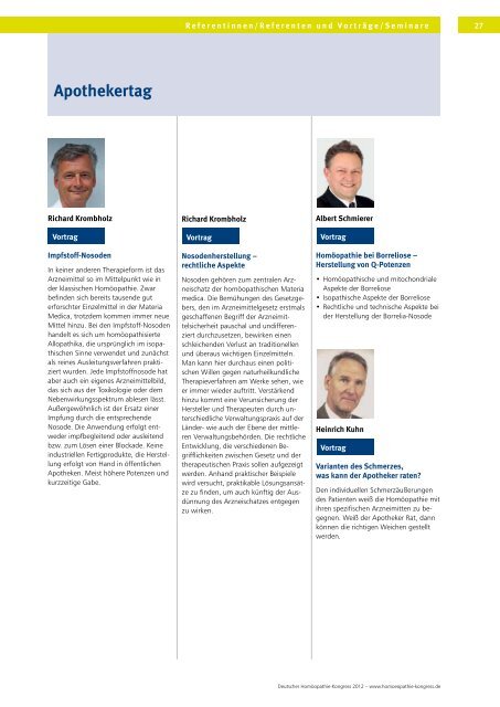 HomÃ¶opathie-Kongress 2012 - Deutsche Apotheker