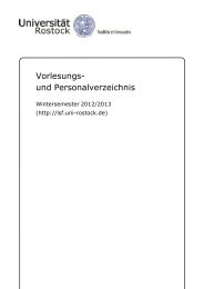Vorlesungs- und Personalverzeichnis - UniversitÃ¤t Rostock