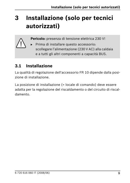 Istruzioni per l'installazione e l'uso - Bosch