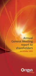 AGM report to Shareholders - Origin Energy
