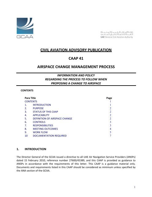 civil aviation advisory publication caap 41 airspace change ...