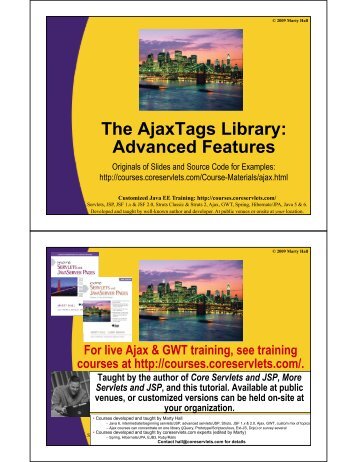 The AjaxTags Library: Advanced Features - Custom Training ...