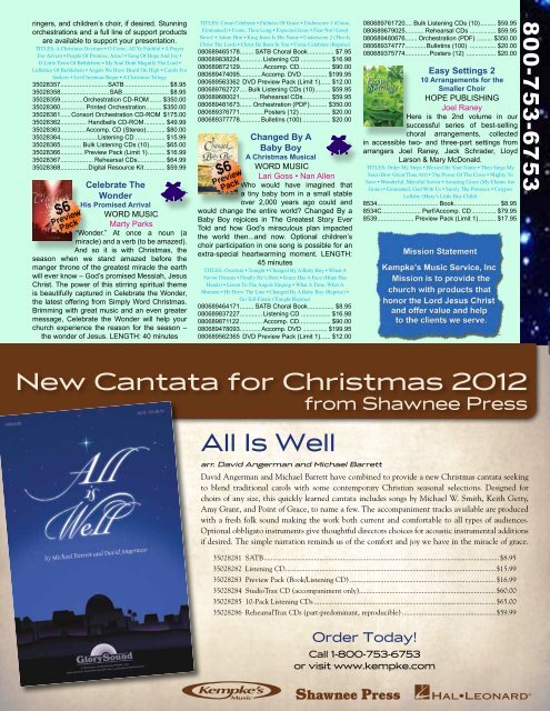 Download 2012 PDF Version of Choral Christmas Catalog