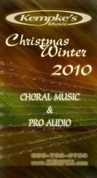 CHORAL MUSIC & PRO AUDIO - Kempke's Music Service