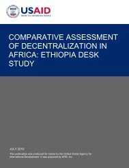 comparative assessment of decentralization in africa: ethiopia desk ...