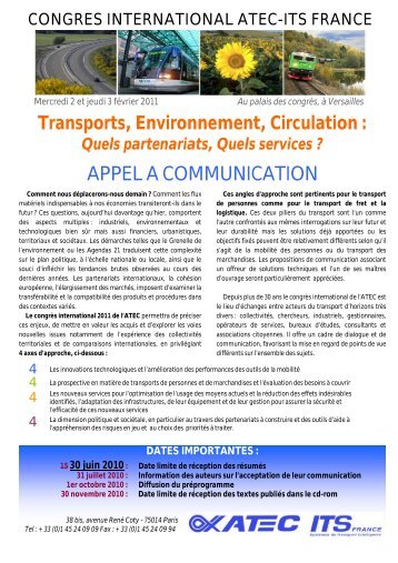 appel Ã  communication DEFINITIFV150410 - Atec/ITS France