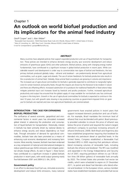 Biofuel co-products as livestock feed - Opportunities and challenges