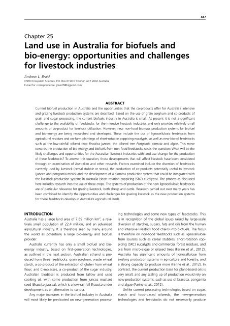 Biofuel co-products as livestock feed - Opportunities and challenges