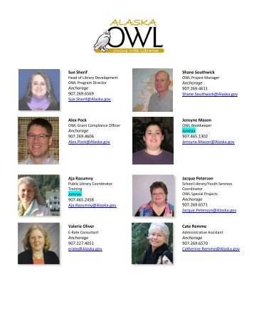 OWL Project Staff - Alaska State Library