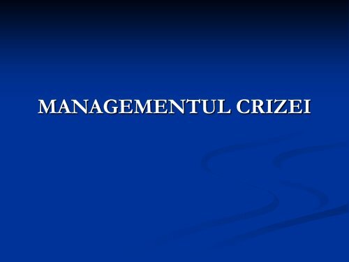 Managementul crizelor alimentare - ecr-uvt