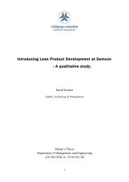 Introducing Lean Product Development at Semcon - A qualitative ...