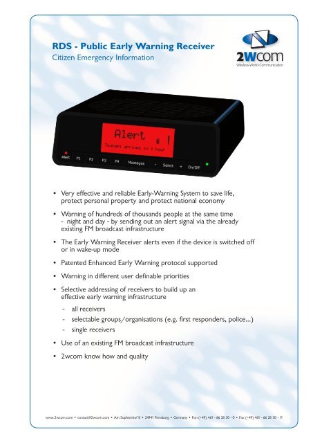 RDS - Public Early Warning Receiver - 2wcom