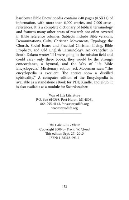 The Calvinism Debate - Way of Life Literature