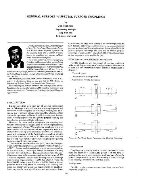 GENERAL PURPOSE VS SPECIAL PURPOSE COUPLINGS by