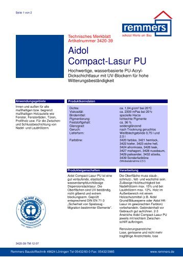 Aidol Compact-Lasur PU - K+P Holz-Shop