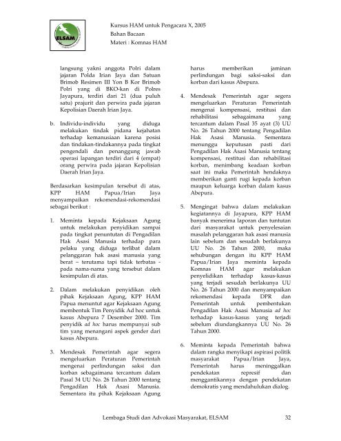 KOMISI NASIONAL HAK ASASI MANUSIA - Elsam