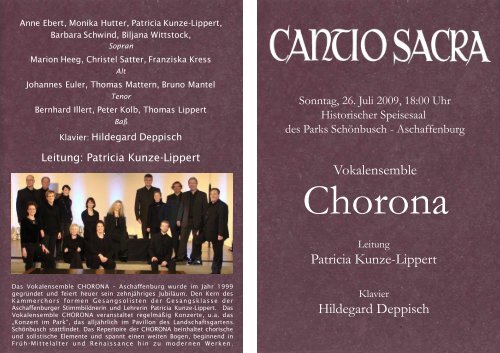 Cantio Sacra - Konzert im Park 2009 - 10 Jahre CHORONA