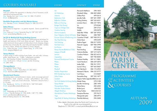 TANEY PARISH CENTRE - Taney Parish website